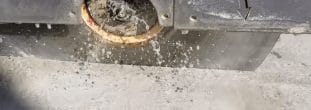 Wet concrete cutting