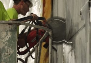 Concrete wall sawing